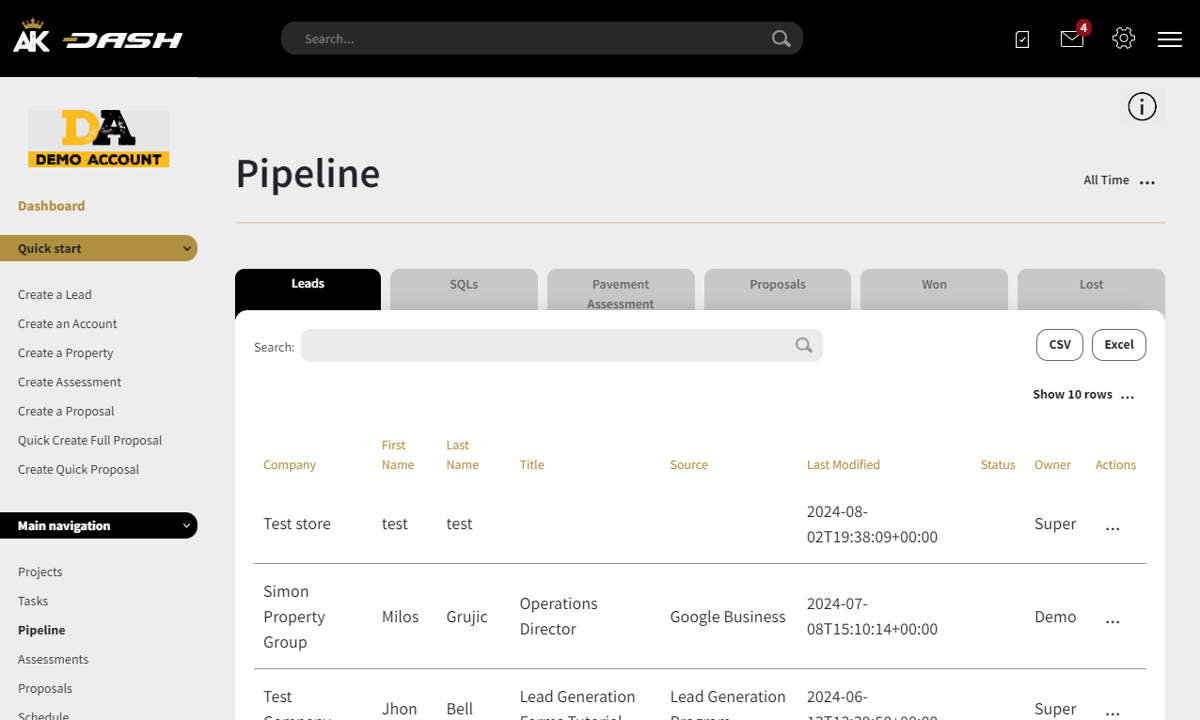 AK Dash Pipeline